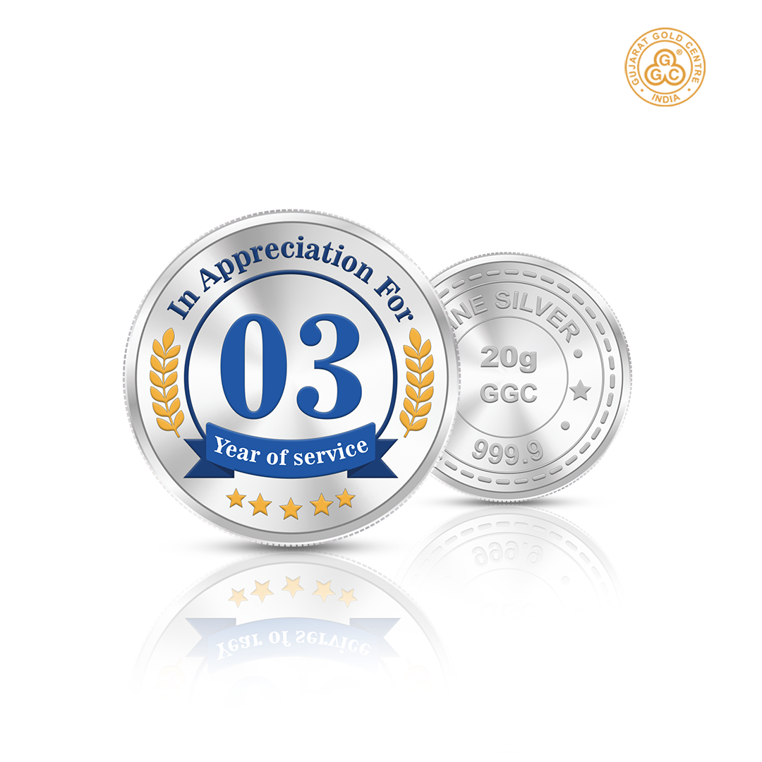 20gm GGC 03 Year of Service Silver Color Coin 24k (999.9)