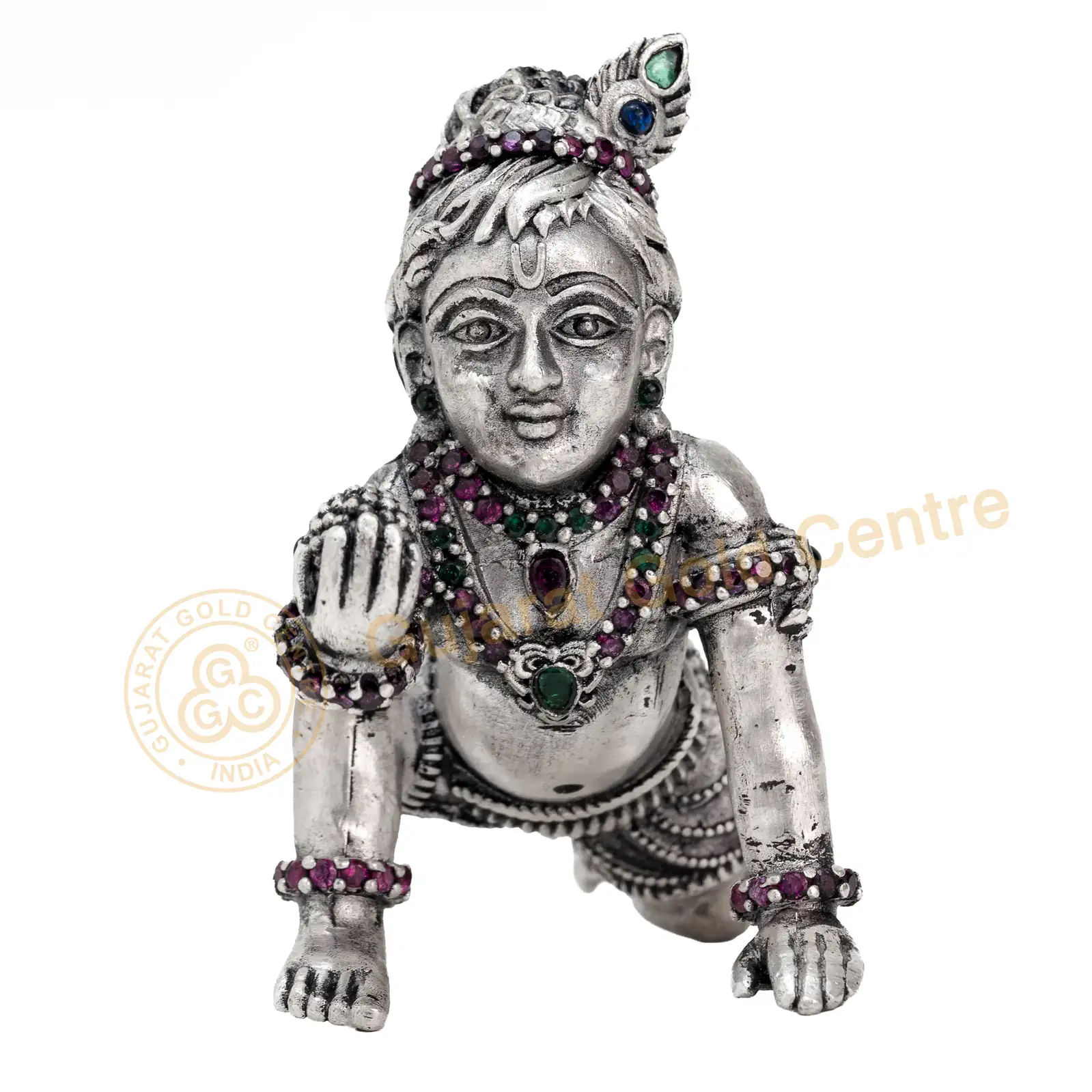 92.5 silver Laddu Gopal Idol (3 Inches) 138gm - BIS hallmarked, DigiSilver certified