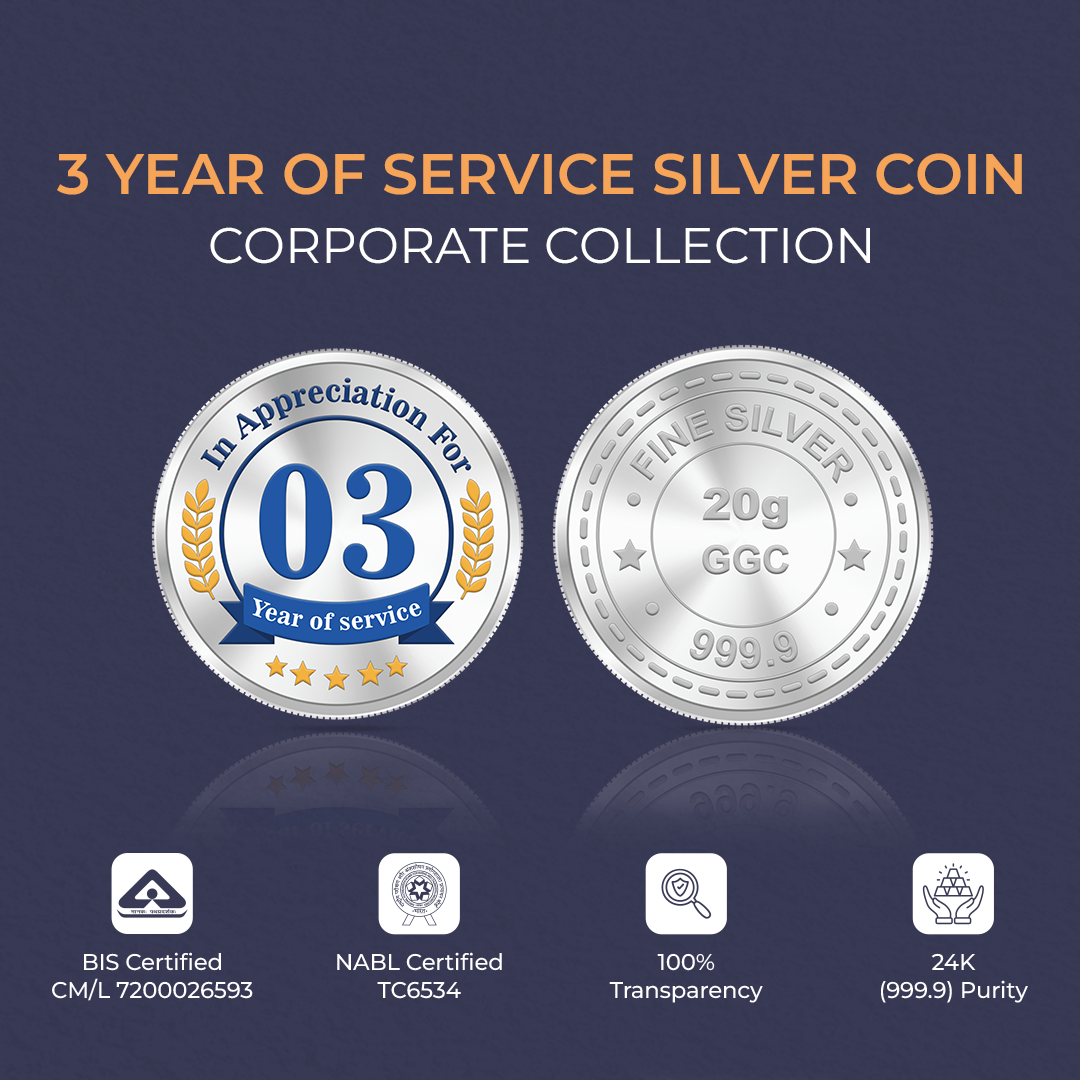 20gm GGC 03 Year of Service Silver Color Coin 24k (999.9)