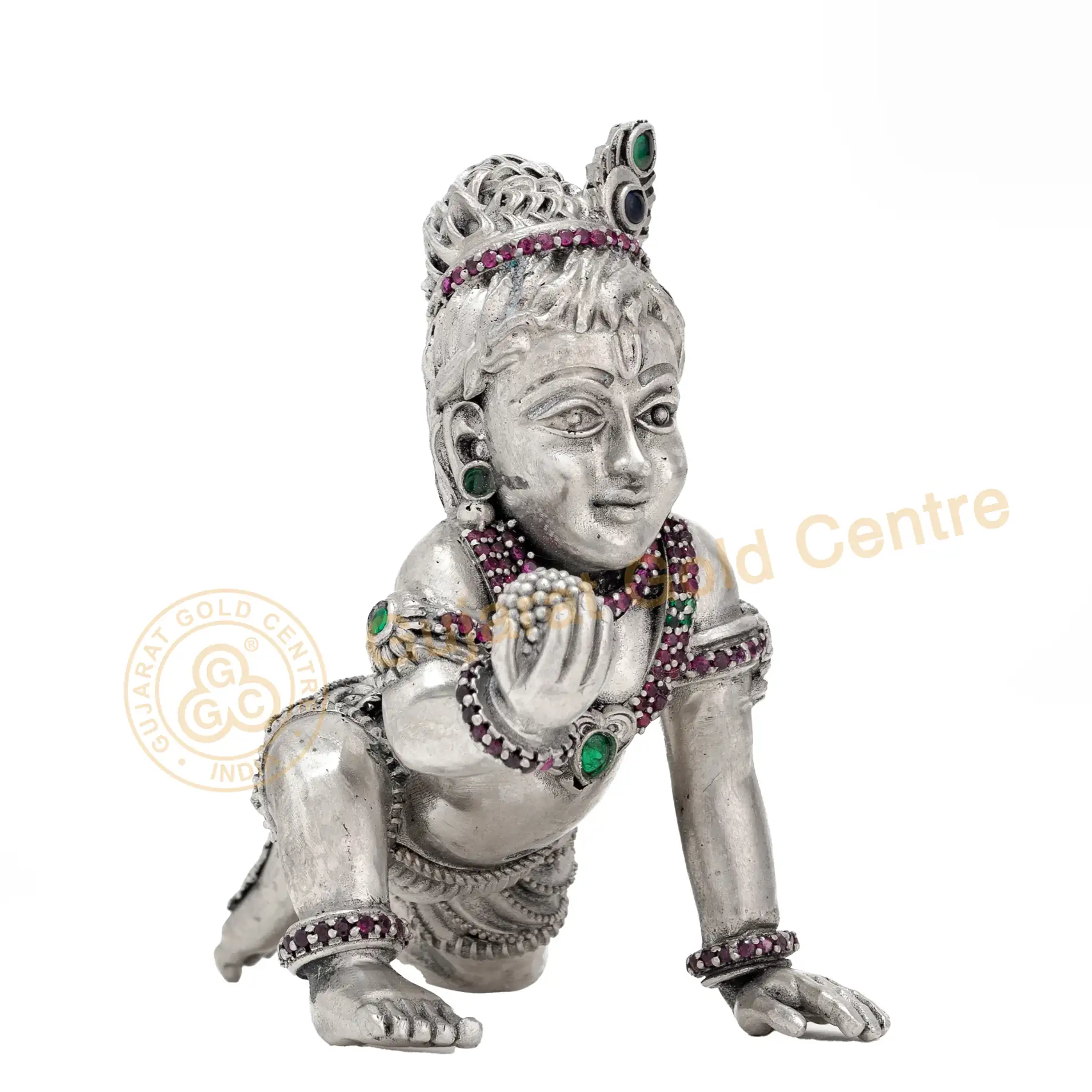 92.5 silver Laddu Gopal Idol (1.5 Inches) 57gm - BIS hallmarked, DigiSilver certified