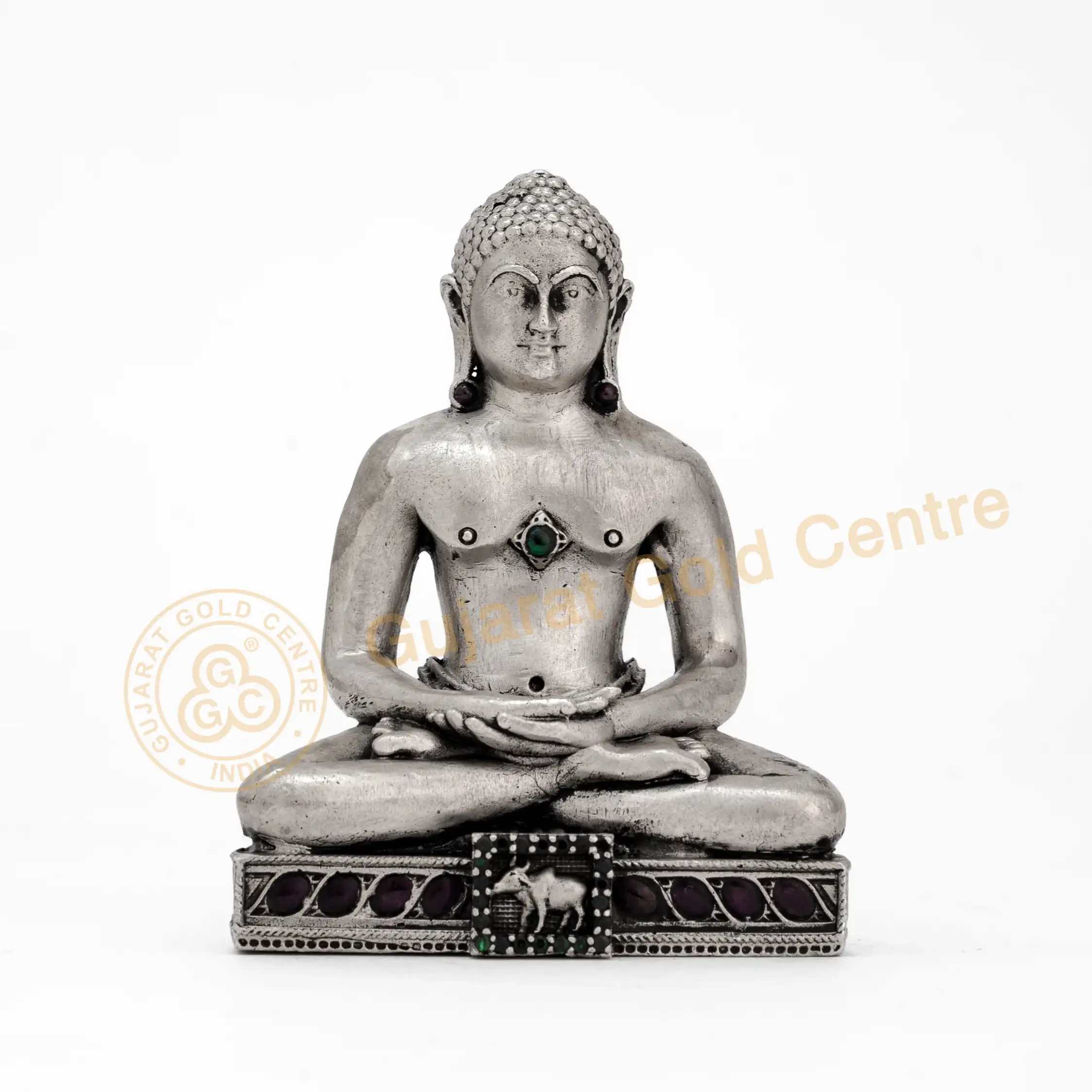92.5 silver Adinath Swami Idol 97.7gm - BIS hallmarked, DigiSilver certified