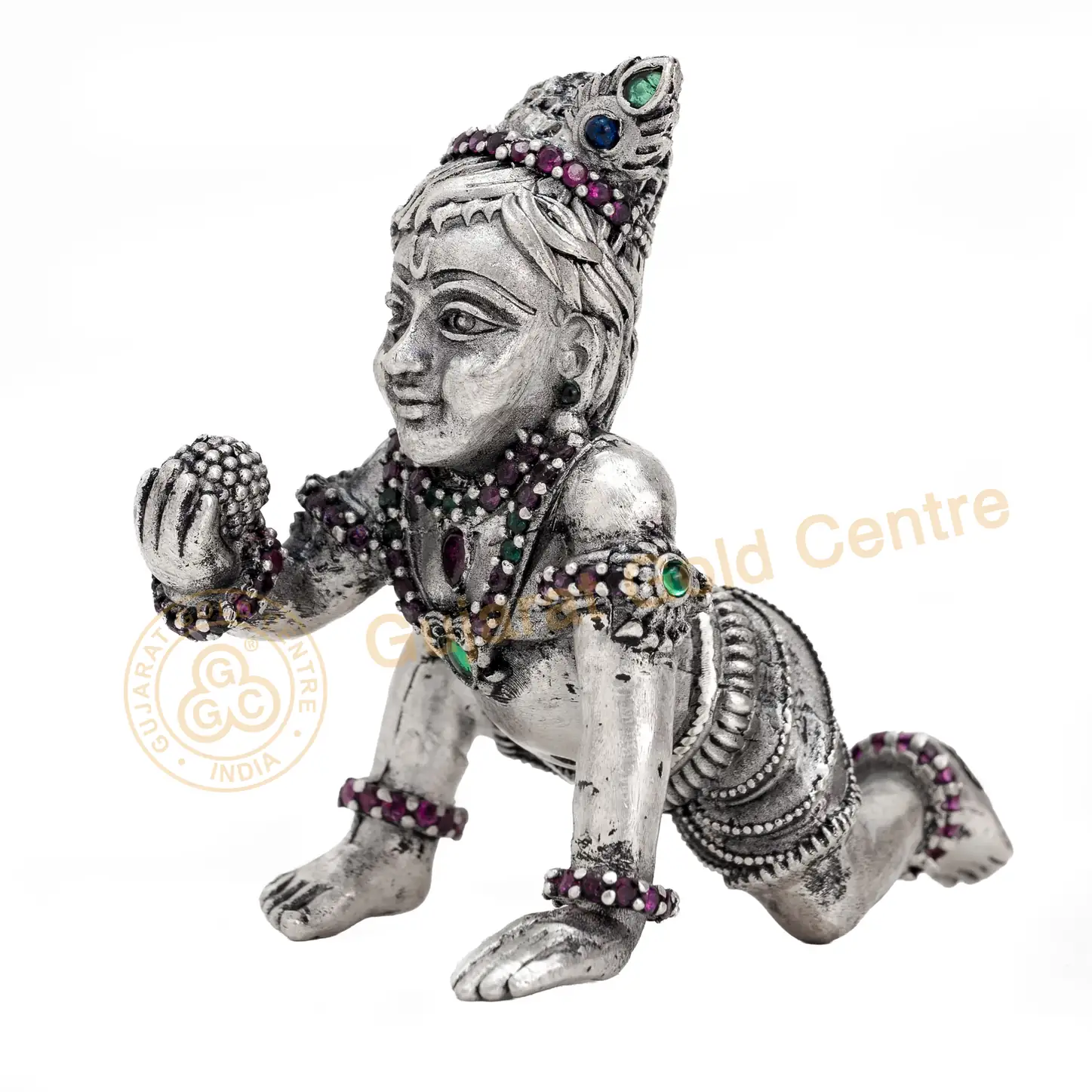 92.5 silver Laddu Gopal Idol (3 Inches) 138gm - BIS hallmarked, DigiSilver certified