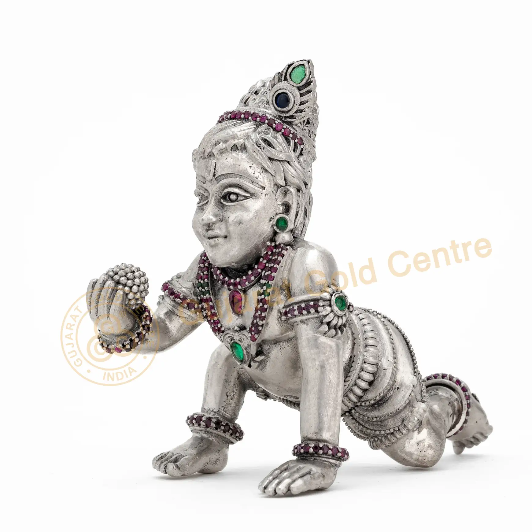 92.5 silver Laddu Gopal Idol (1.5 Inches) 57gm - BIS hallmarked, DigiSilver certified