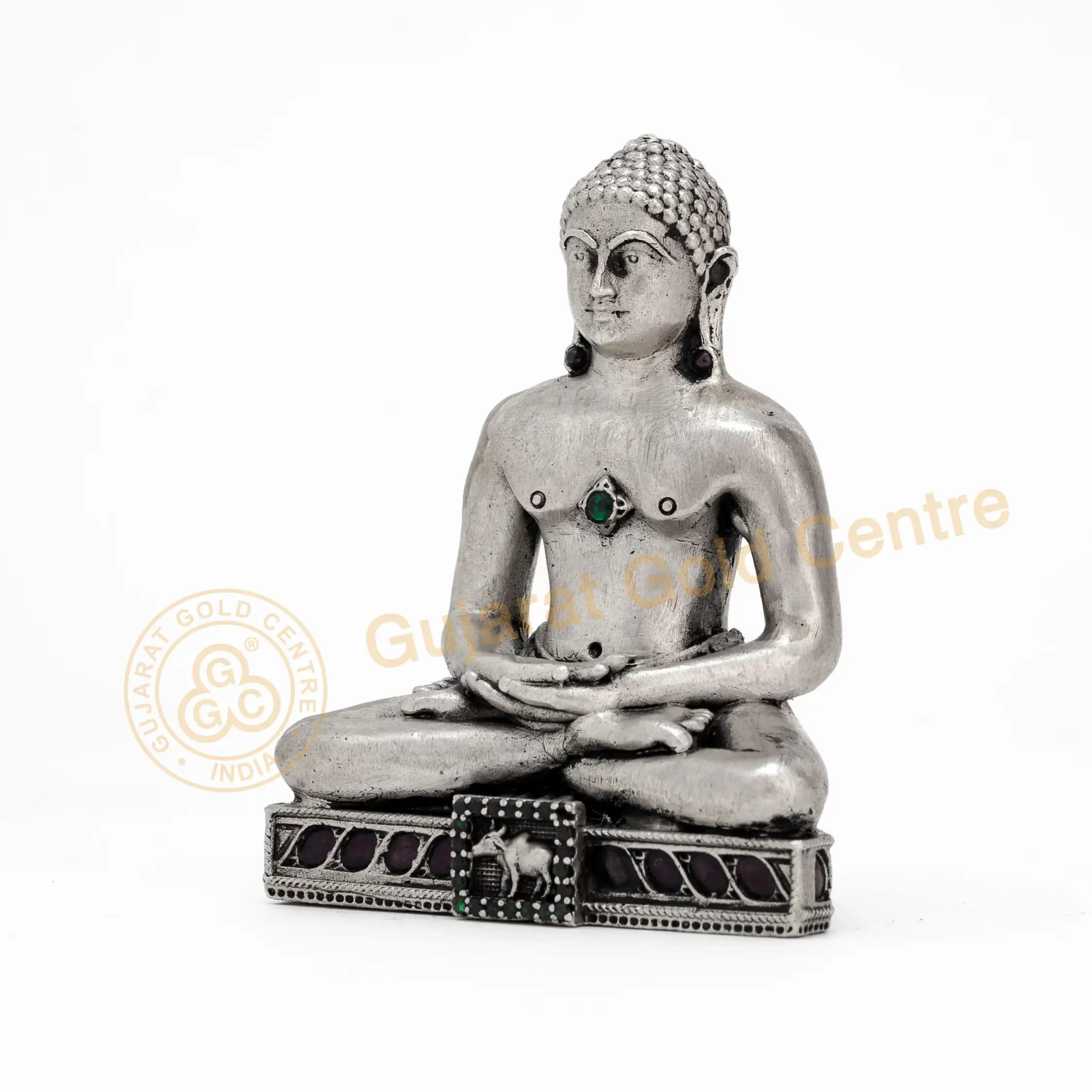 92.5 silver Adinath Swami Idol 97.7gm - BIS hallmarked, DigiSilver certified