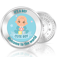 20gm GGC Cute Baby Boy Silver Color Coin 24k (999.9)