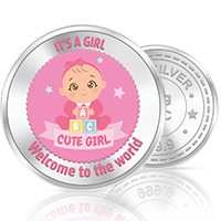 20gm GGC Cute Baby Girl Silver Color Coin 24k (999.9)