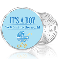 20gm GGC Baby Boy Welcome Silver Color Coin 24k (999.9)