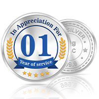 20gm GGC 01 Year of Service Silver Color Coin 24k (999.9)