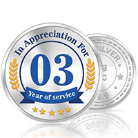 20gm GGC 03 Year of Service Silver Color Coin 24k (999.9)