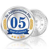 20gm GGC 05 Year of Service Silver Color Coin 24k (999.9)
