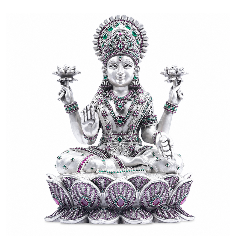 92.5 Silver Lotus Laxmiji Idol